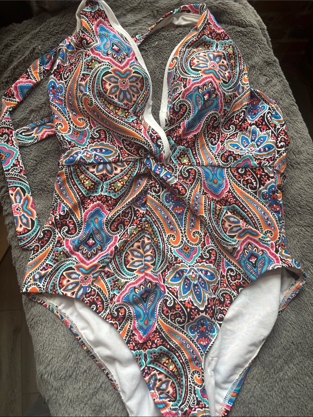 One Piece Swimsuit in Multicolor Paisley - Brand Unknown